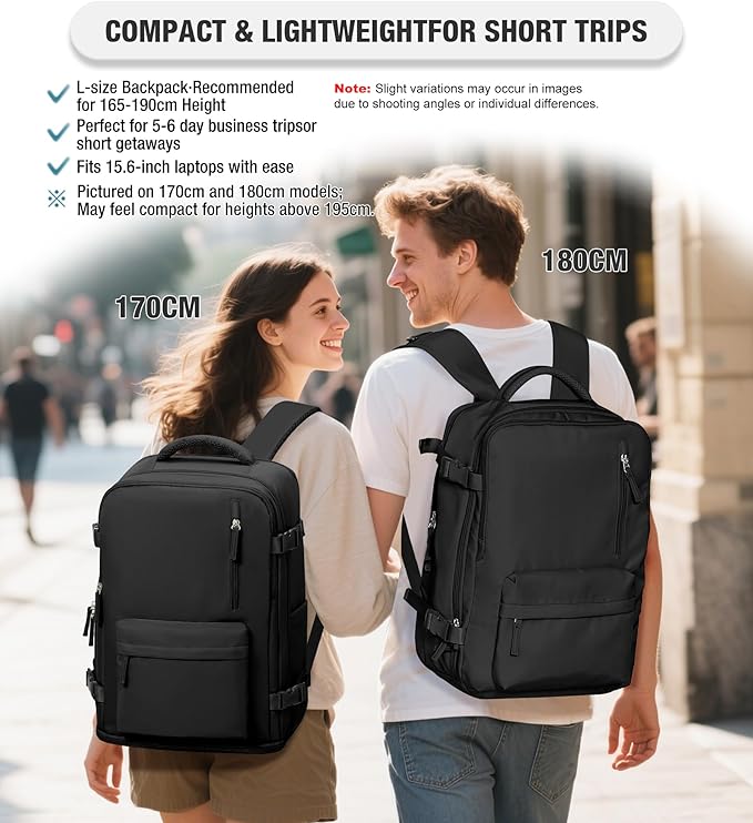 VECAVE Vacuum Backpack Travel with Pump for Women, Personal Item Carry on Backpacks Flight Approved for Men,Laptop Waterproof Work Compression bags Casual Daypack Black