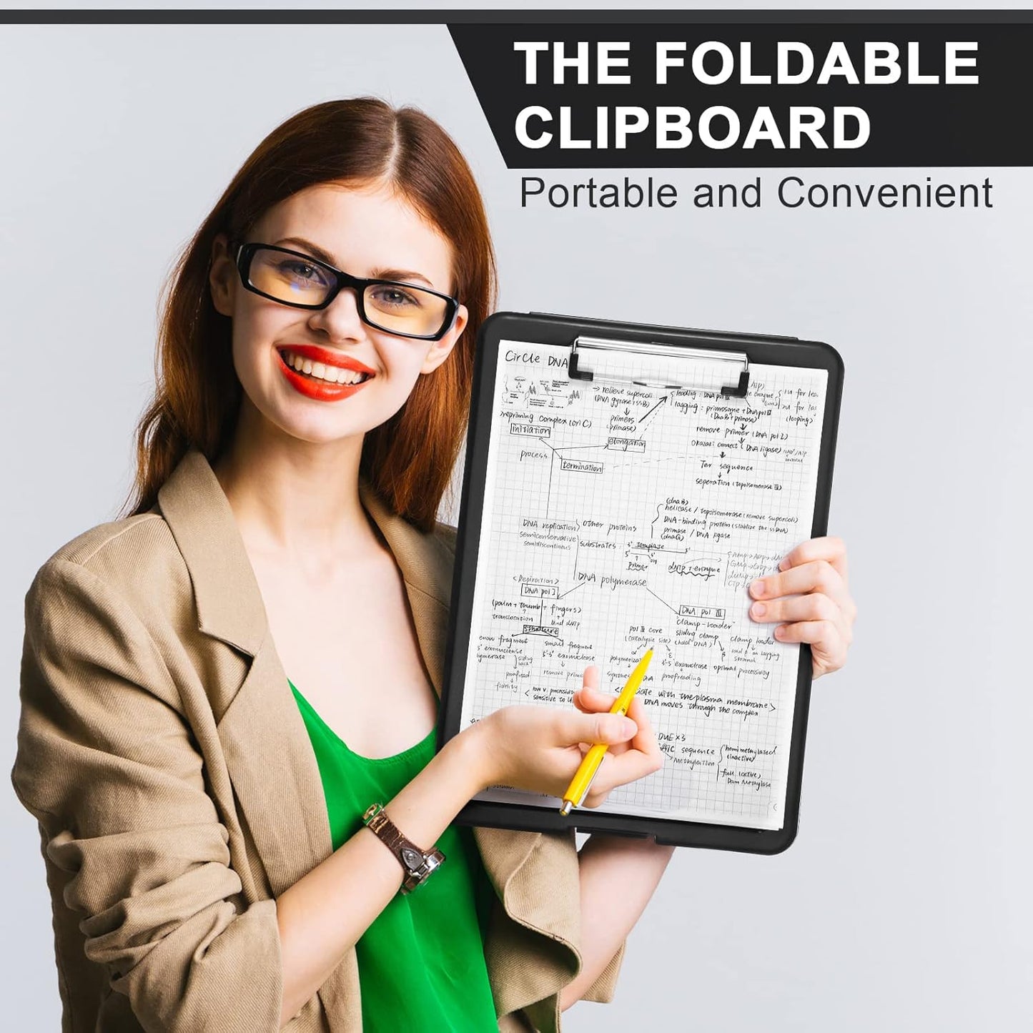 15 Pcs Clipboard with Storage Plastic Nursing Clipboard 9.5 x 13.5 Inch with Low Profile Clip Foldable Clip Board with Storage for Home Office Back to School Supplies