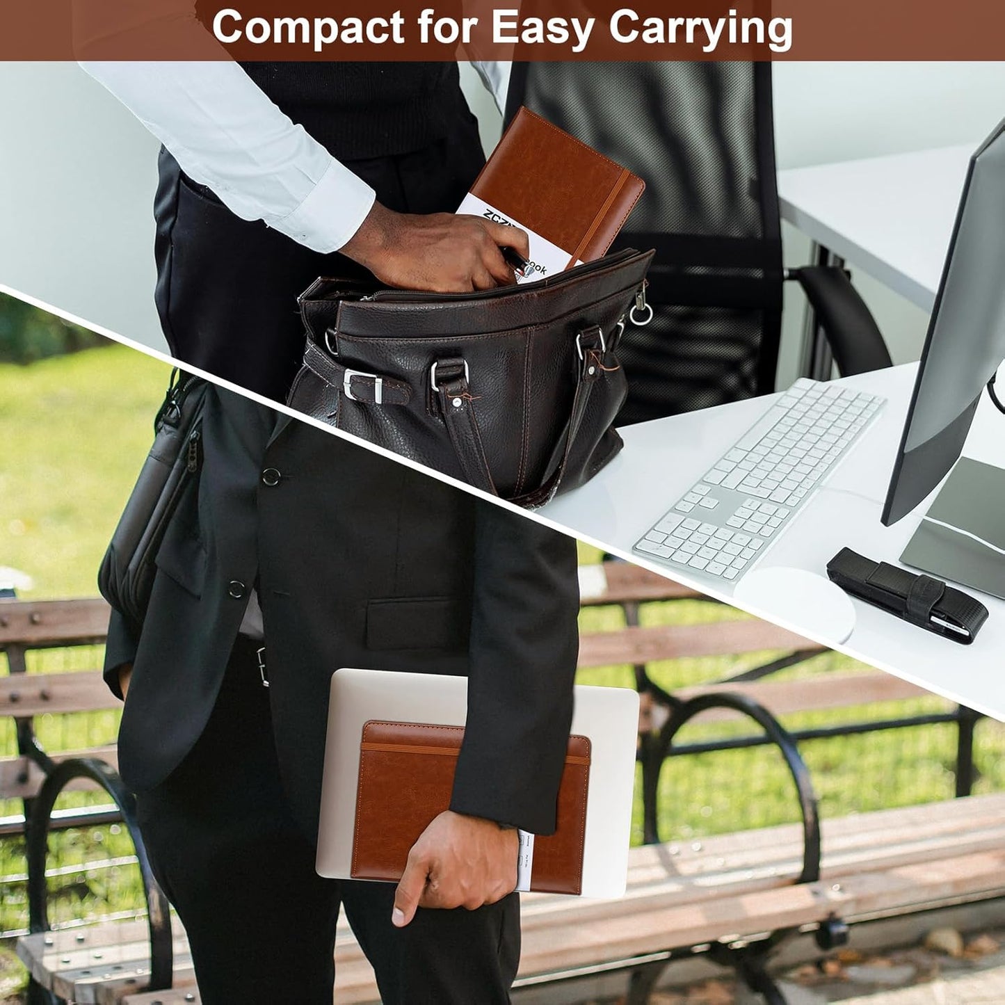 ZCZN 6 Pack Lined Journal Notebooks, 192 Pages A5 Hardcover Leather Journals for Work,Writing,School & Travel, College Ruled Journaling Notebooks for Notes Taking,Diary Journal (Black+Brown+Green)*2