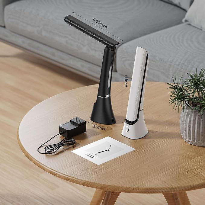 Light Therapy Lamp, 10000 LUX UV-Free LED Sunlight Light, Full Spectrum Mood Light Hayyp Lamp, Touch Control Desk Lamp with Night Light Function Work Office Home -Black