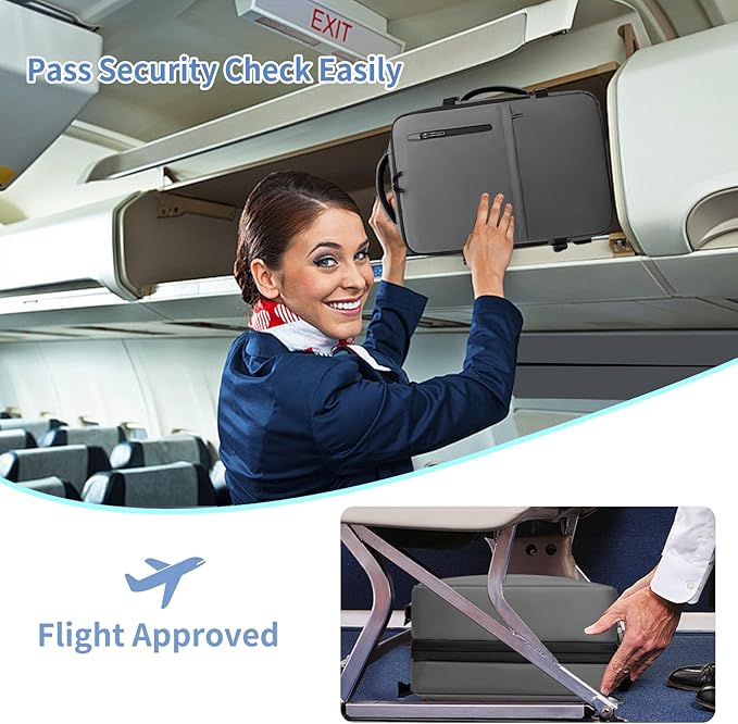 Travel Backpack for Men Women, Expandable Backpacks with Charging Port for Business Work Commute Casual, Grey