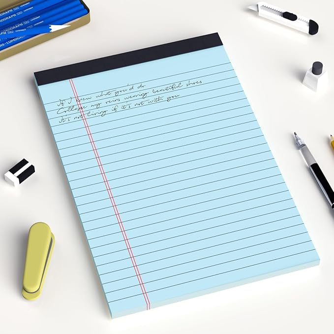 5pcs Colored Note Pads 5x8 College Ruled Small Legal Pads Paper Notepads 5 Pack Study Back Writing Pads 5 x 8 Paper Pads Perforated Narrow Ruled Pads of Paper 30 Sheets/Pack