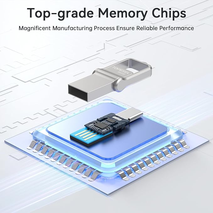 TOPESEL 64GB USB C Flash Drive Dual USB 3.0 Flash Drive USB A & Type C Thumb Drive UDP-Tech Waterproof Type C Portable USB C OTG for Computer Mac Smartphone Tablet