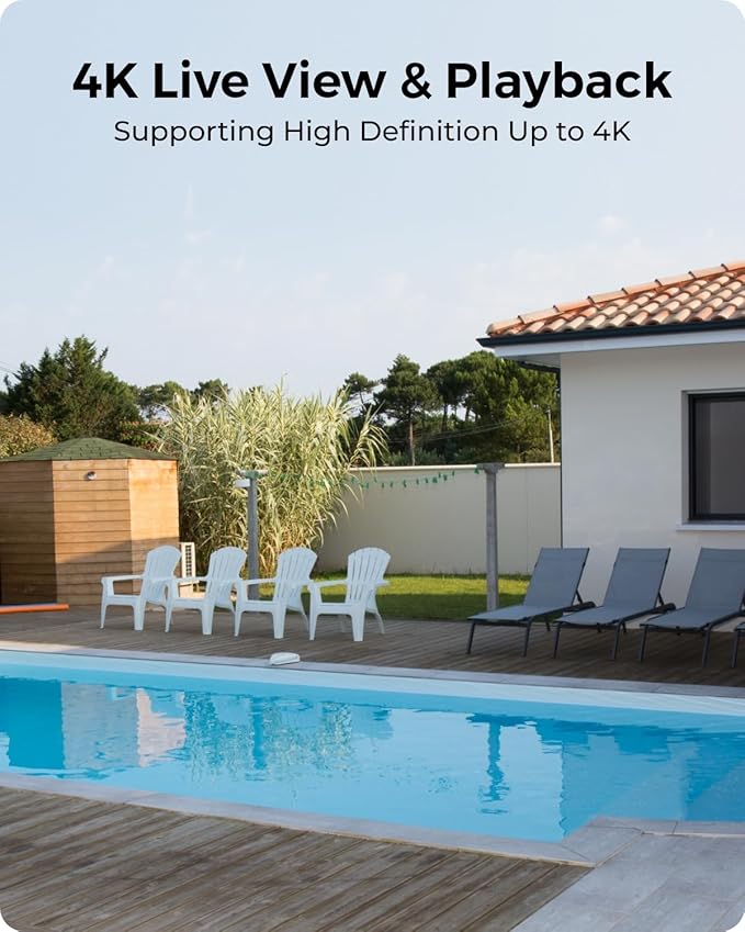 REOLINK 4K Solar Security Cameras Wireless Outdoor, 360° Pan Tilt, 8MP Color Night Vision, 2.4/5 GHz Wi-Fi 6, No Monthly Fee, Home Hub Compatible, Argus PT 4K+ 3W Solar Panel (Black)