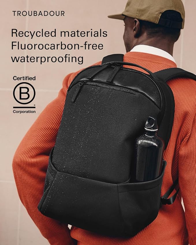 Troubadour Apex 3.0-22L Premium Laptop Backpack - Ergonomic & Water Resistant - Designed for Work and Travel - Black