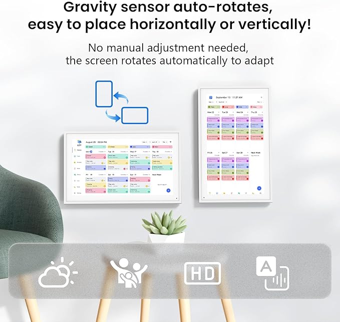 NEWYES 2026 15.6 inch Digital Calendar – Interactive Touchscreen Family Planner with Chore Chart & Parent-Child Reward System, Full HD 1920×1080 IPS Display for Home Organization, Wall & Desk Mountable