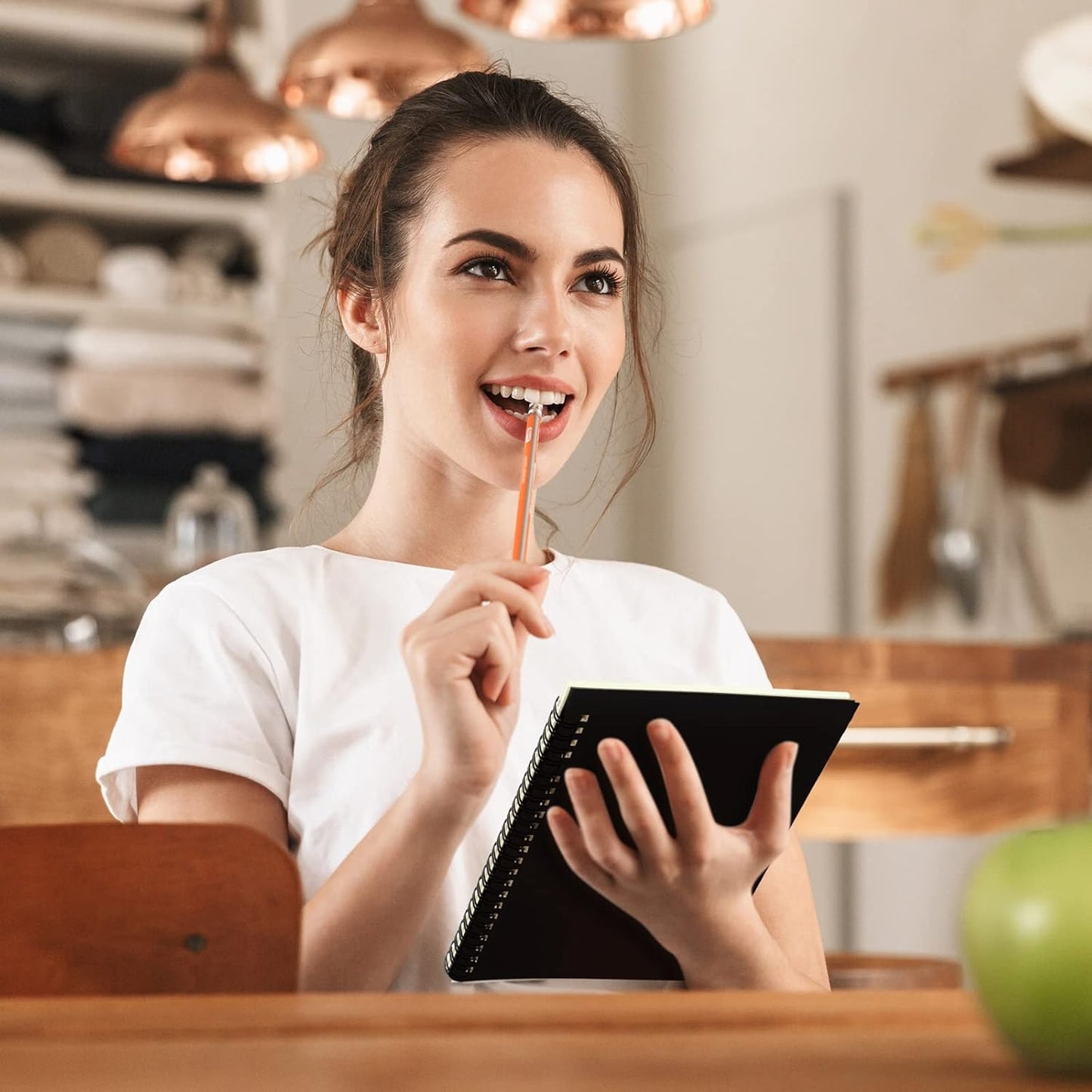 Yahenda Spiral Notebook Bulk A5 Journal Lined 8.3'' x 5.5'' Writing Composition Paper Small Notepad Subject Notebook for Students Office Business Back to School Supplies(Black,2 Pcs)