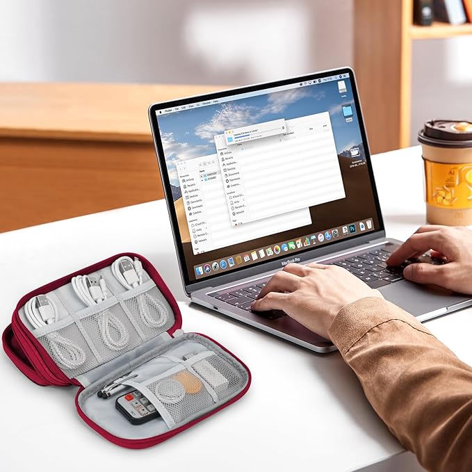 Skycase Electronic Organizer Travel Case - Waterproof Travel Cord Pouches for Organization, Cable Organizer, All-in-One Double Layers Storage Bag for Accessories, Charger, Cable