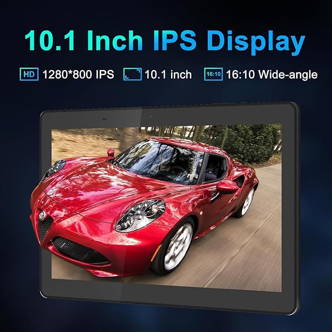 10.1" Android 14 Tablet with Stylus Pen | 6GB RAM 32GB ROM 128GB Expand | Quad-Core CPU, 5000mAh Battery | IPS HD Display | Study & Work Tablet with Screen Protector
