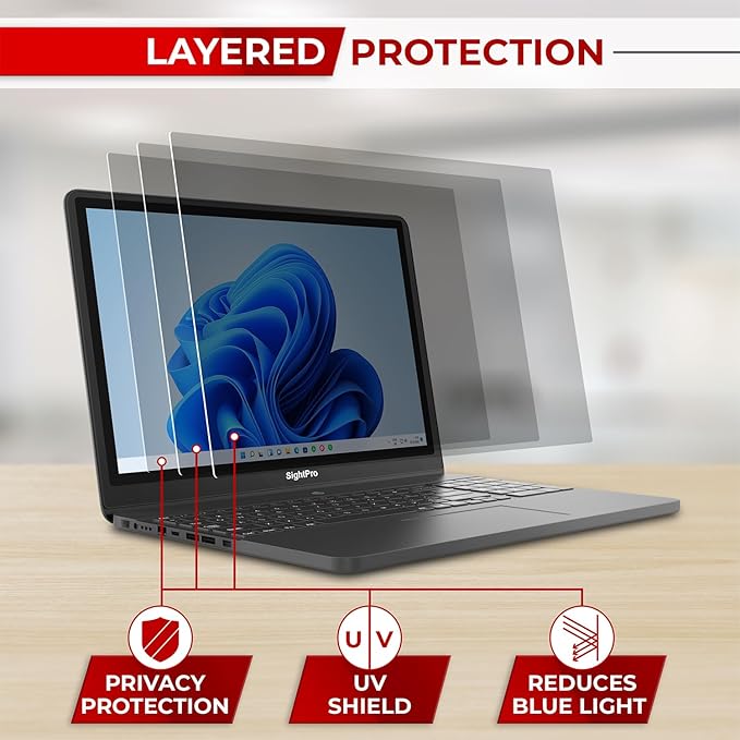 17.3 Inch 16:9 Laptop Privacy Screen Filter - Computer Monitor Privacy Shield and Anti-Glare Protector
