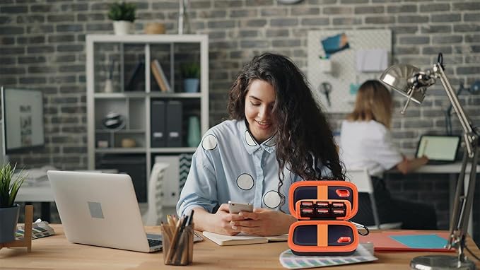 Case Compatible with SanDisk Extreme Pro/for SanDisk Portable SSD 1TB 2TB 4TB 500GB/ for Crucial X10 X9 Pro External Solid State Drive, Travel Storage Bag for 2 SSD and SD Card -Orange (Box Only)