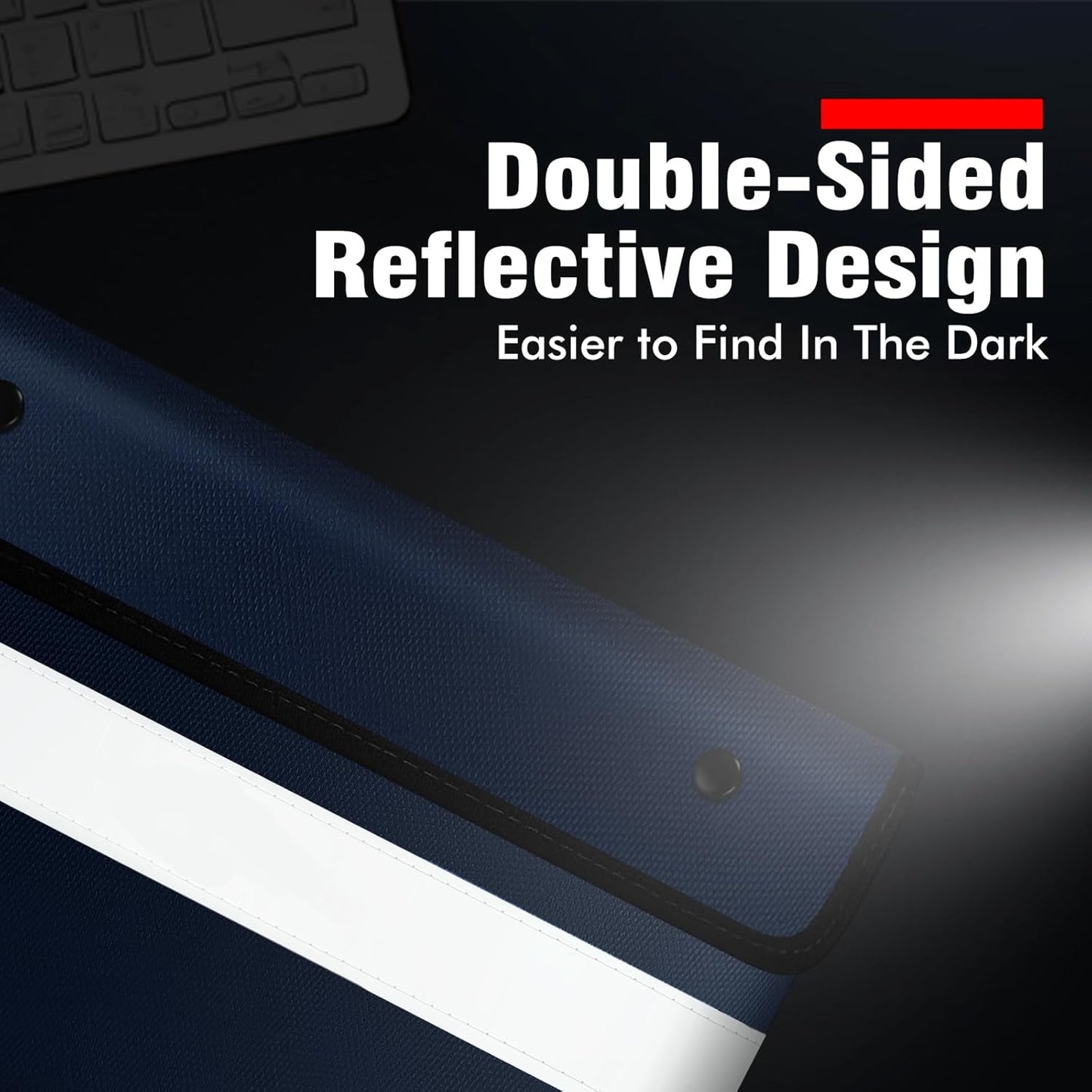 6200℉ Insulated Fireproof Money Bag for Cash,Water Fire Proof Document Pouch with Water-proof Zipper,Heat Resistant File Envelope for Insurance Policies, Bank Statements, and Jewelry (11"x7.7",Blue)