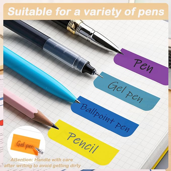 500 Pieces Sticky Index Tabs, Writable & Repositionable Page Markers, 2 Inch File Tabs for Notebooks, Books, Binders, Folders, Tab Dividers Stick On, 10 Colors, 21 Sets (Vibrant, 500pcs)