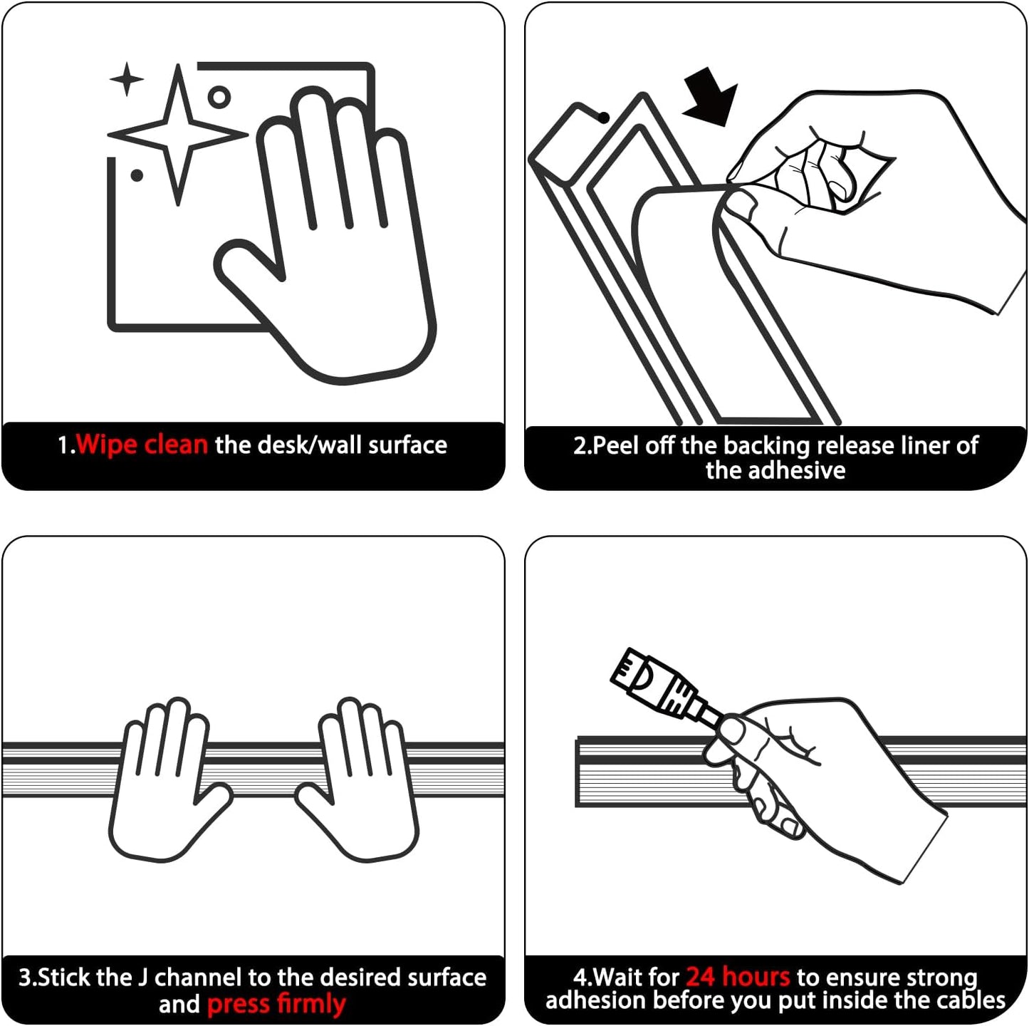 YECAYE 94.2 in Cable Management Under Desk,Easy Install Adhesive Mount Cord Hider,Cord Organizer,Wire Management,Wire Hider for Office Organization,Child & Pet Proof,Beige