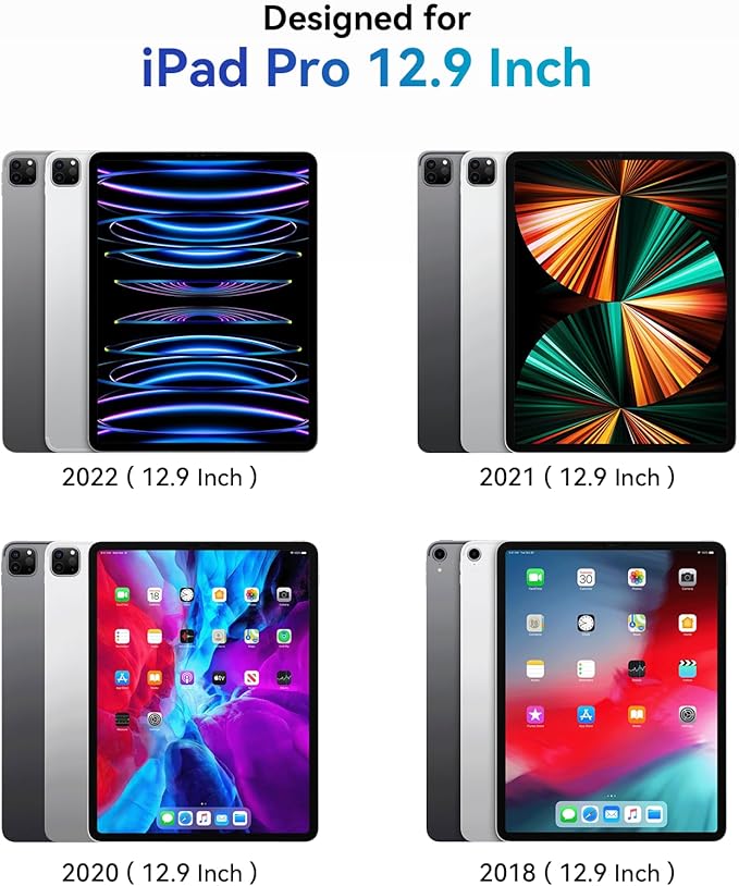 Magnetic Privacy Screen Protector Compatible with iPad Pro 12.9 Inch 2018 2020 2021 2022, Removable Anti Glare Blue Light Bubble-Free Black Security Protector Private Filter