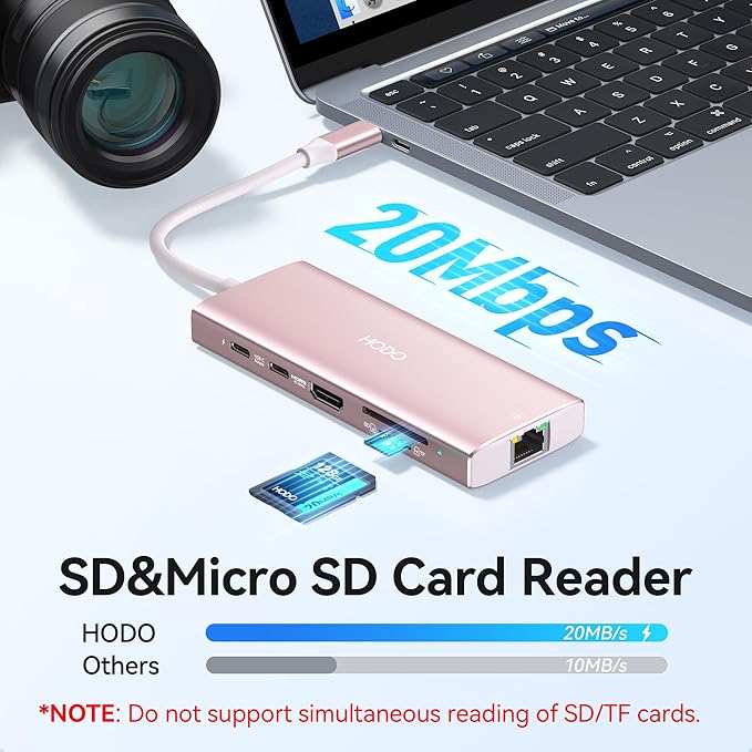 USB C Hub Multiport Adapter, 10-in-1 Laptop USB C Docking Station for Dell/HP Laptop, Type C Dock to 4K HDMI,Ethernet,100W PD,3USB 3.0, 2USB 2.0, SD/TF, Thunderbolt Dock for MacBook, Surface, Lenovo