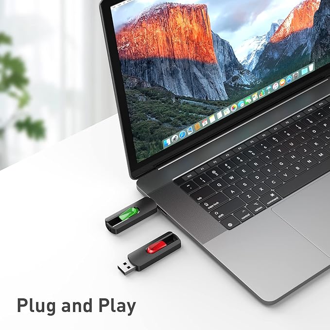 Aiibe 10 Pack 64GB Flash Drive USB Drive 64GB USB Flash Drives Thumb Drives USB 2.0 Memory Stick Bulk (64 GB, 10 Pack, 5 Mixed Colors)