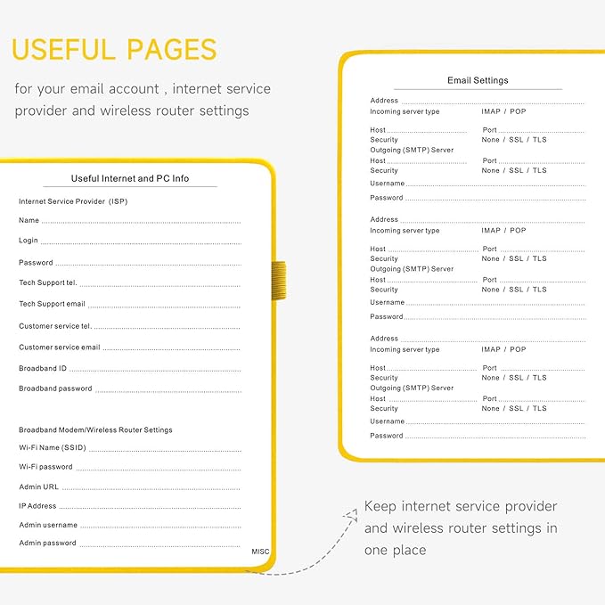 Password Book with Alphabetical Tabs – Hardcover Internet Address & Password Organizer – Password Keeper Notebook for Computer & Website – 5.2 x 7.6" Log-in Password Journal w/Thick Paper (Yellow)