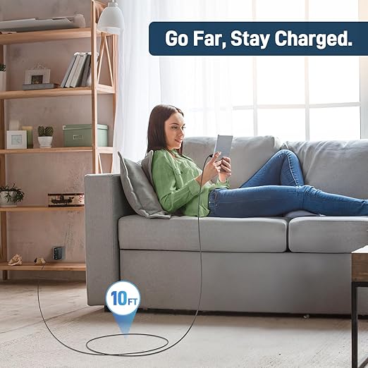 acer USBC Cable, 240W USB C Cable (10FT/2 Pack), C to C Fast Charging Nylon Braided Type-C Charger Cord Compatible with iPhone 17/16/ 15 Pro Max, Galaxy S25/S24, MacBook Pro/Air, iPad, Laptop, etc.