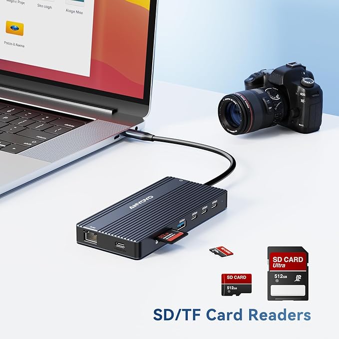 ANYOYO USB C Docking Station Dual Monitor 14-in-1 Docking Station 3 Monitor(2 HDMI+ Video Out) 10Gbps (4*USB-C+1A) +PD100W+Ethernet+SD/TF Laptop Dock Multiport Adapter for Dell/HP/Lenovo/Thinkpad