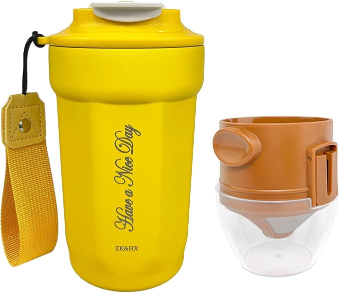 ZK&HX LIFE 13oz Camping Coffee Makers Pour Over Coffee Maker set,Camp Pour Over Set,Portable Tea Infuser for Loose Leaf Tea,Mug for Travel,Office,Backpacking,On the GO