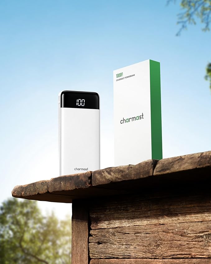 Charmast Portable Charger with Built in Cables, Power Bank with Cords Wires, Slim 10000mAh Travel Battery Pack 6 Outputs 3 Inputs 3A Fast Charging for Samsung Google Pixel LG Moto iPhone iPad