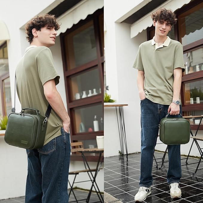 KYALOU Electronics Travel Organizer, Large Electronic Accessories Cable Case with Adjustable Dividers, Waterproof Tech Storage Bag Gifts with Double Layers for Cord, Charger, Power Bank - Olive Green