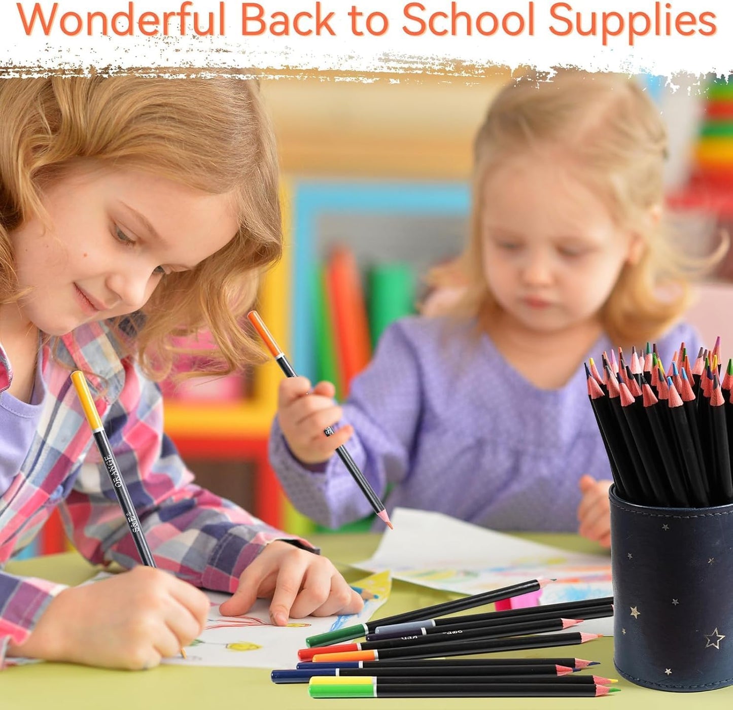 S & E TEACHER'S EDITION Colored Pencils 144Pcs, Pre-sharpened Super Soft Core Lead Coloring Pencils, Kid's Colored pencils,In Drawing Pencils, Woodcase Lead, Bulk Back to School Supplies
