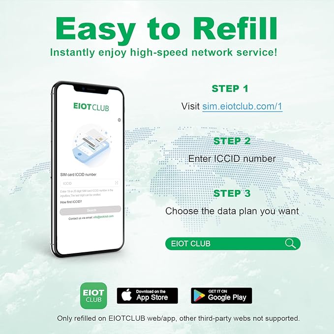 EIOTCLUB 2 Pack International Data SIM Card, Travel SIM Card for 200+ Countries, 1GB/30Day Prepaid Data SIM, 5G LTE Cellular for Phone Tablet Router WiFi Hotspots, No Roaming Charges