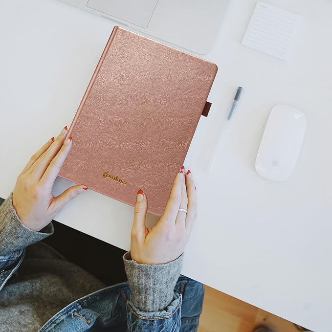 Password Book with Individual Alphabetical Tabs Laminated, Large Print Password Keeper Book for Seniors, A5 Hardcover Internet Password Log Book to Record Website Login Details - Rose Gold