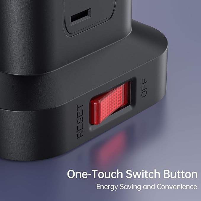 Surge Protector Power Strip Tower,10FT Extension Cord with Multiple Outlets, 12 AC 4 USB (1 USB C),Mini Power Strip with USB Ports, Surge Protector Tower Overload Protection for Office, Desk