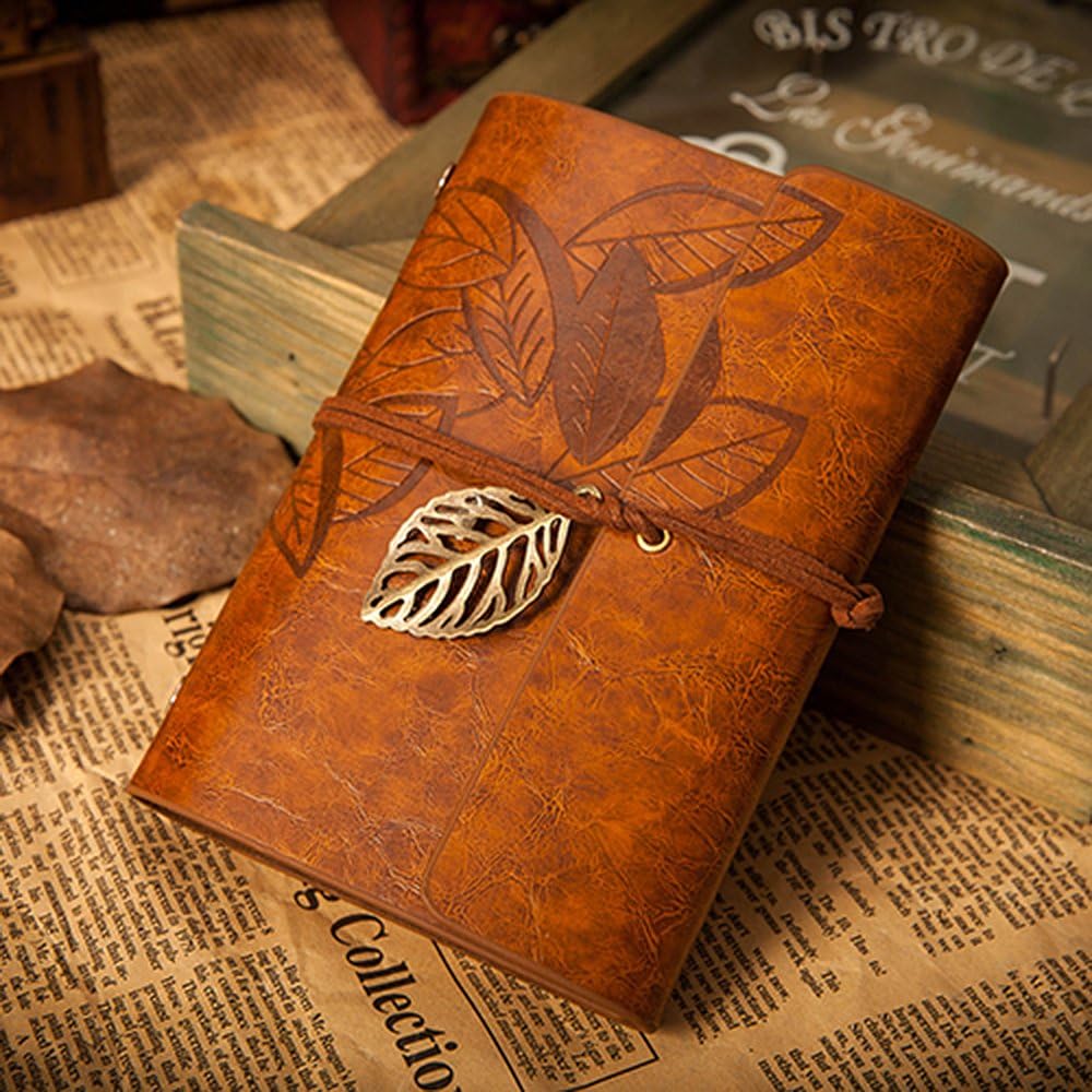 EvZ Vintage Dark Brown PU Leather Cover Loose Leaf Blank Notebook Journal Diary Gift