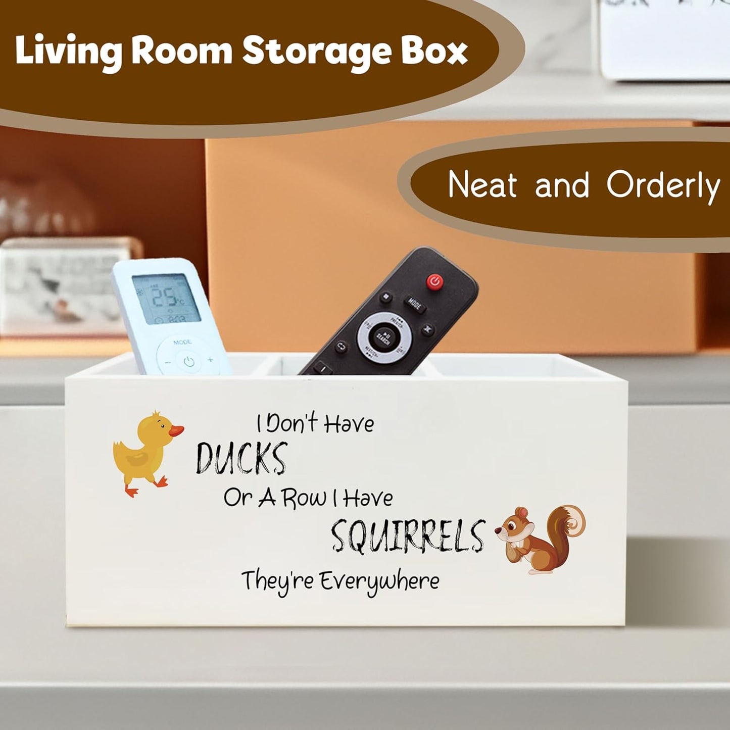 Funny Office Pen Holder for Desk, Dark Humor Office Work Gifts for Women Men Coworkers, I Don't Have Ducks in a Row Humorous Wooden Pen Pencil Holder Organizer for Desk Accessories