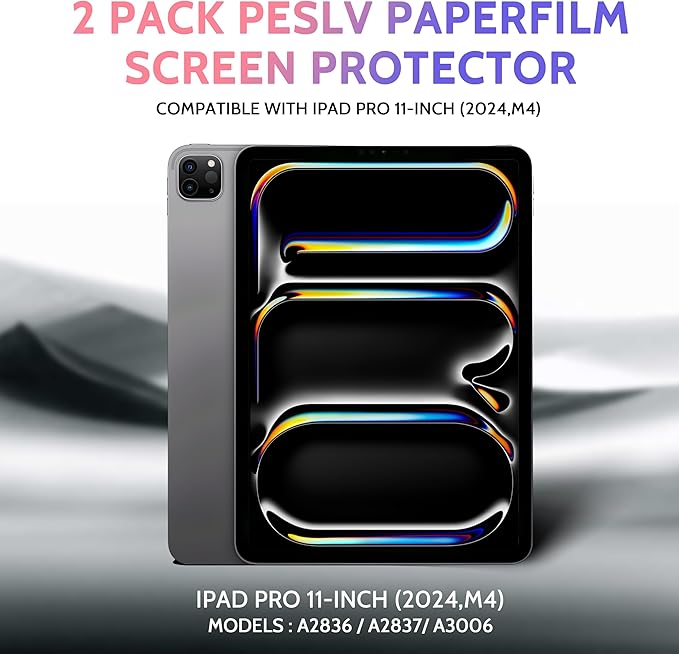 2 Pack Like Paper Screen Protector for iPad Pro 11 Inch 5th (2024, M4), Matte Anti Glare PET Film/Blue Light Filter Eye Protection Cover/Drawing & Writing Feel Like on Paper