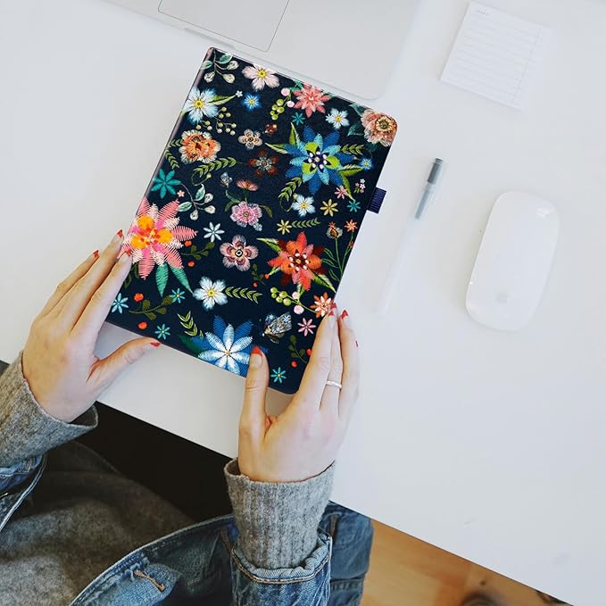 Password Book with Individual Alphabetical Tabs Laminated, Large Print Password Keeper Book for Seniors, A5 Hardcover Internet Password Log Book to Record Website Login Details - Bloom