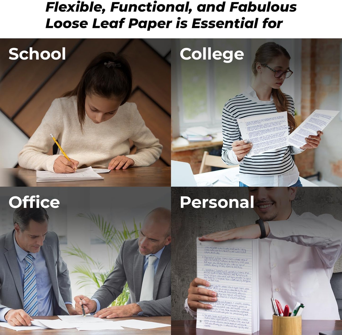 576 Pack (Pallet) Loose Leaf Paper Bulk, 86400 Sheets, Wide Ruled, Pallet of Filler Paper, 150 Sheets/Pack, 8 x 10.5", 56 Gsm Thick Sheets, 3 Hole Punched, School & Office, 4-7 Days Transit