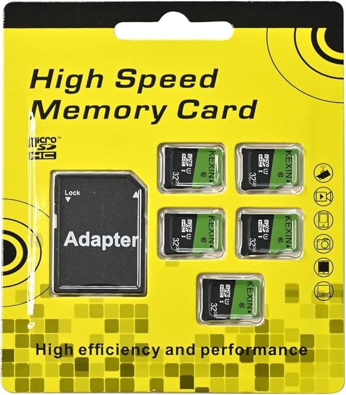 KEXIN 32GB Micro SD Card 5 Pack with SD Adapter microSDHC Memory Card UHS-I C10 U1 Micro SD Card Full HD High Speed TF Card for Smartphone Tablet Dash Cam Drone Game Console, 5 Pack 32 GB