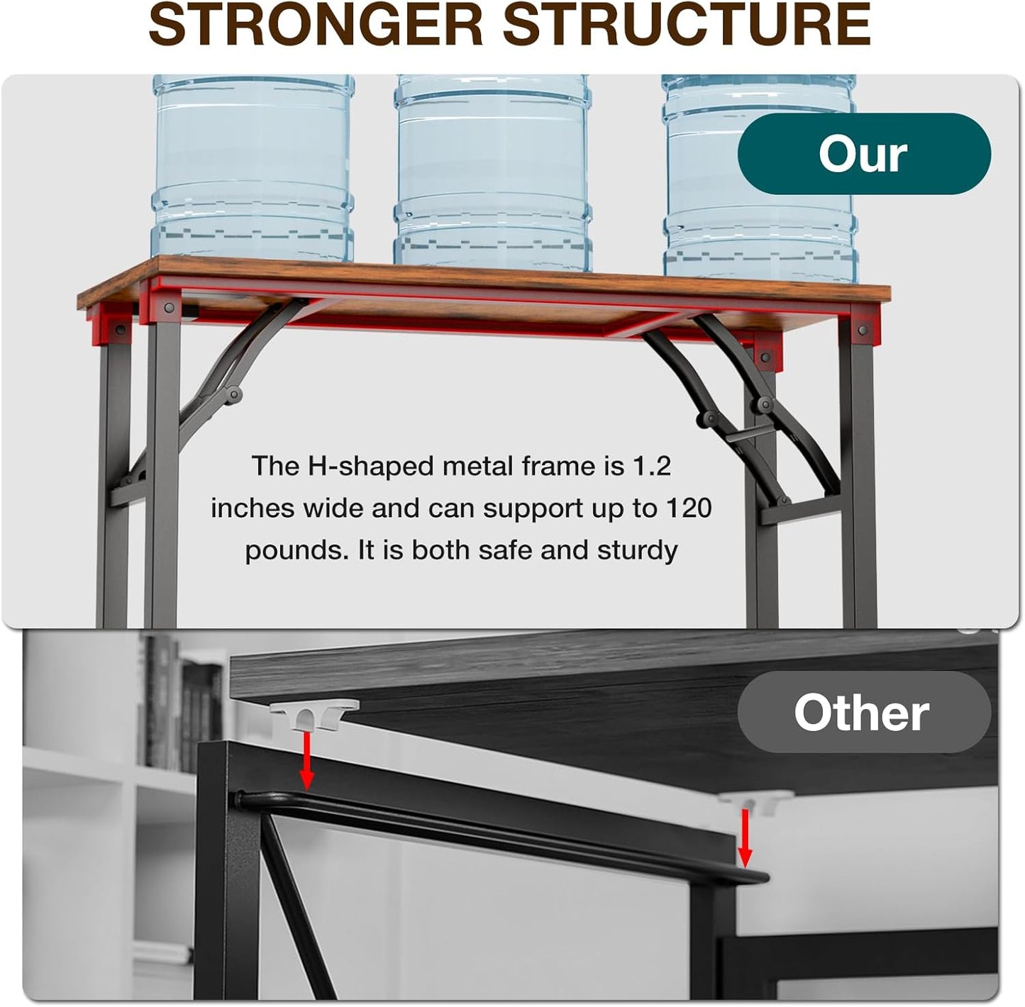 TEMI Small Computer Desk Folding Table - 35.8" Foldable Office Desk, No Assembly, Perfect for Small Spaces in Bedroom, Dorm, or Apartment, Portable Mini Desk or Study Table with Compact Design, Brown