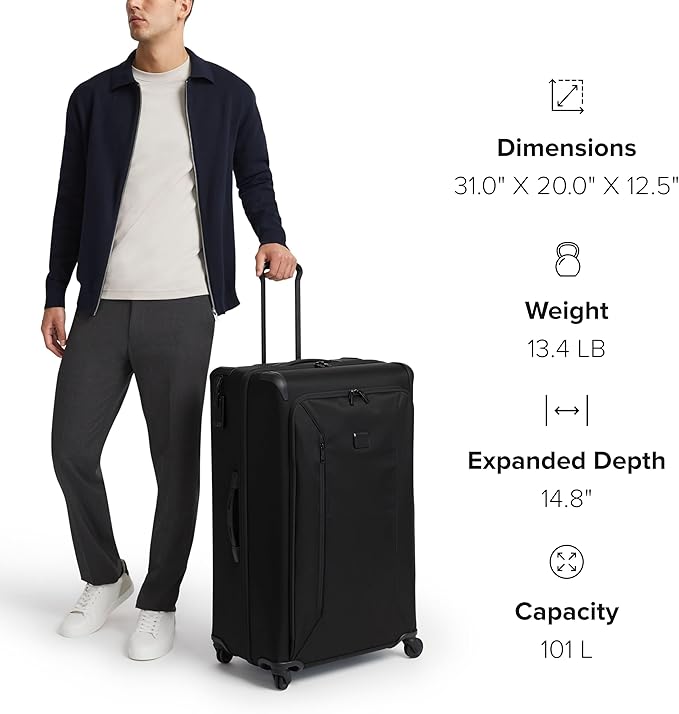 TUMI - Aerotour 4 Wheel Expandable Luggage - Men's and Women's Lightweight Business and Leisure Travel Suitcase - 31" Extended Trip Expandable Packing Case, Navy