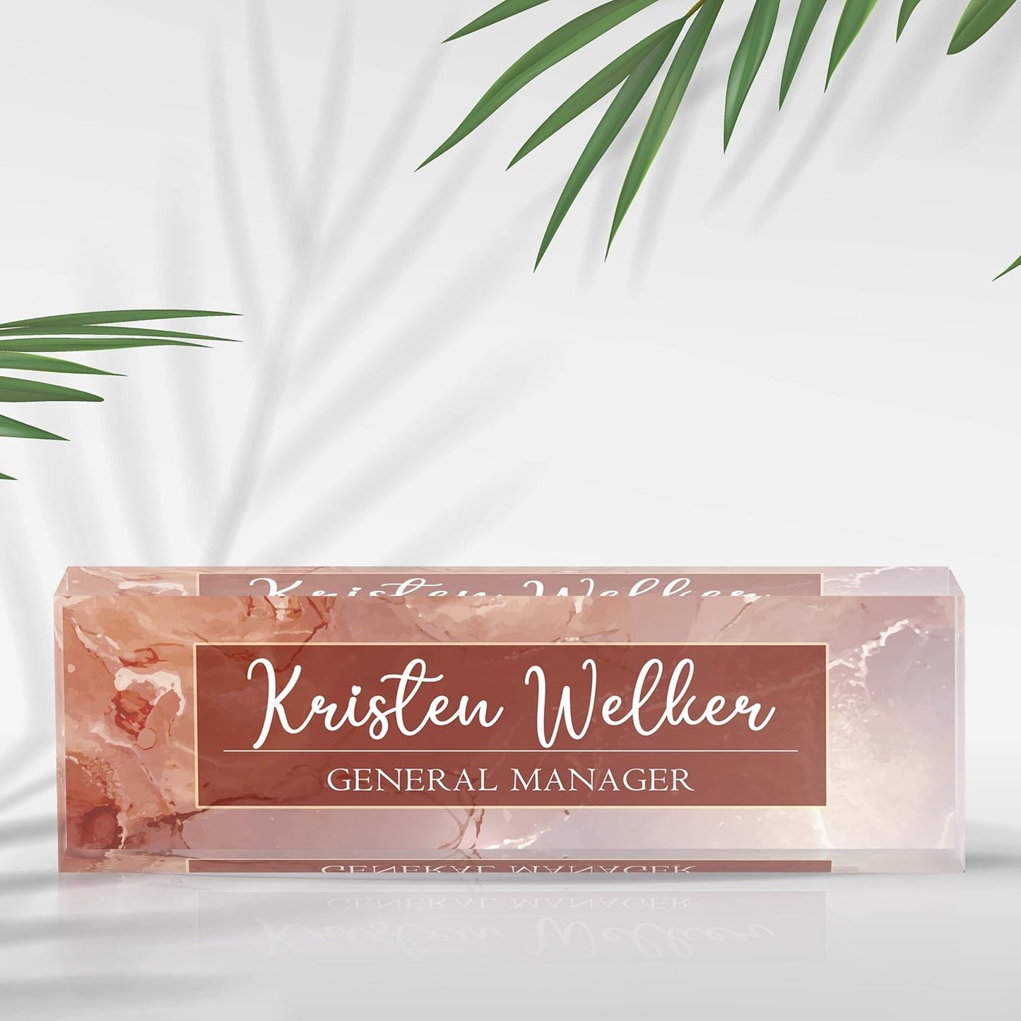 Desk Name Plate Personalized, Custom Name Plate Personalized for Office, Employee Appreciation Gifts,Acrylic Desk Ornaments (red Marble)