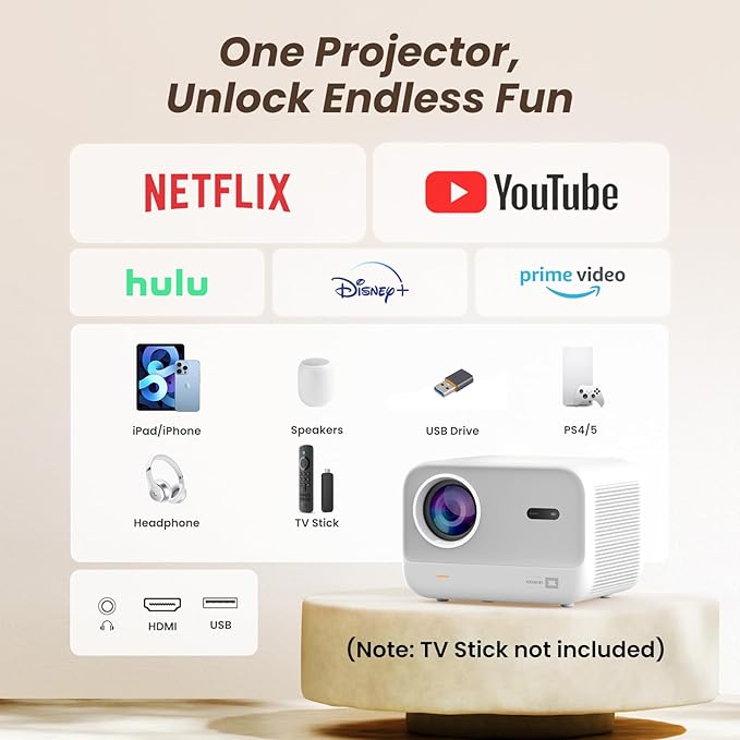 Yaber L2s Projector with Wifi and Blutooth Portable Outdoor Projector