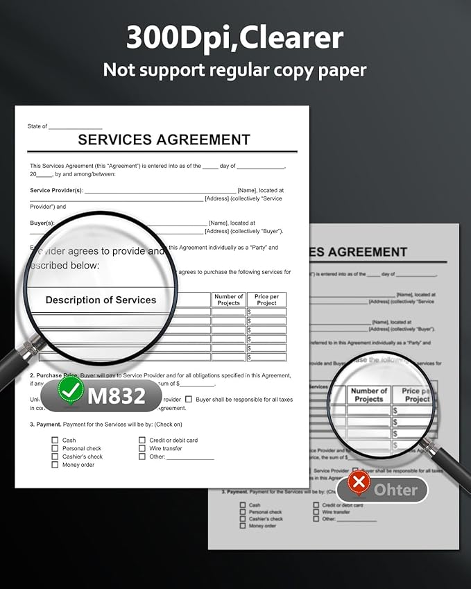 Itari Thermal Portable Printers Wireless for Travel, 300dpi Inkless Printer Support 8.5'' x 11'' US Letter & A4 Paper, Bluetooth Mobile Printer Compatible with iOS, Android Phone & Laptop