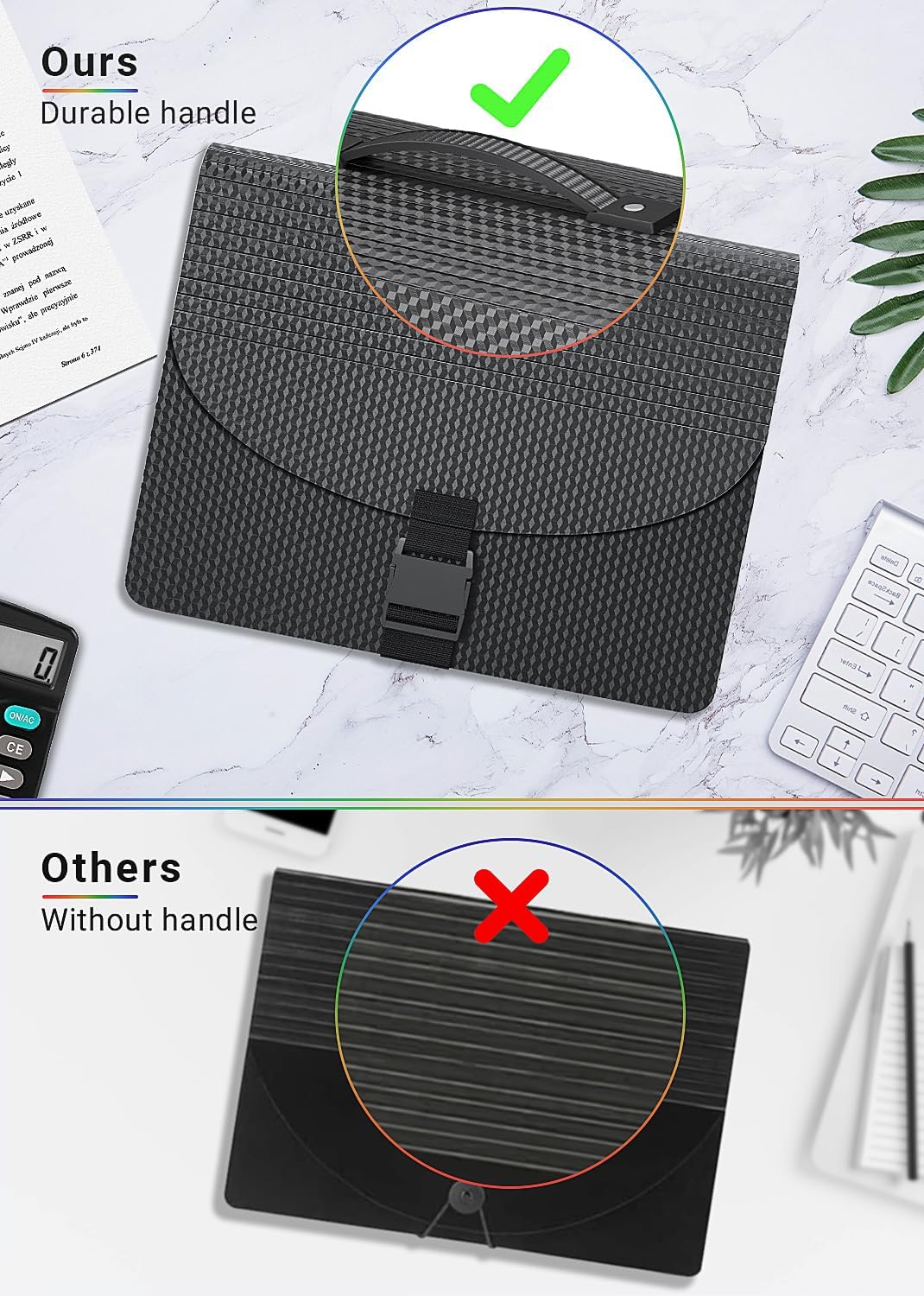 25 Pockets Expanding File Folders,Accordion File Organizer with Handle,Portable Filing Box,Expandable File Folder,Adjustable Support Strap,Colored Tabs.Papers Bills Documents Organizer,A4/Letter Size