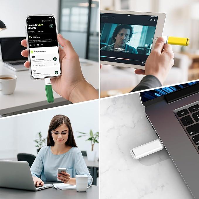 ABLAZE 2GB USB 2.0 Flash Drives 5 Pack with Type C Adaters, Thumb Drives 2GB USB Sticks Memory Sticks Pendrives for PC/Smartphones/Computer