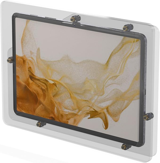TABcare Security Anti-Theft Acrylic VESA Enclosure for Samsung Galaxy TAB S10 FE+ 13.1 with Wall Mount Kit (Clear, TAB S10 FE+ 13.1)