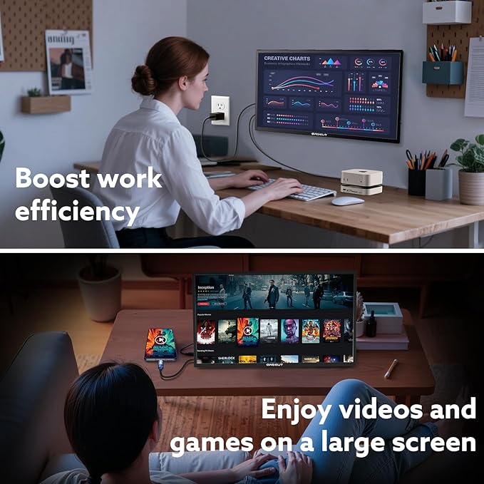 23.8'' 2K 180Hz Portable Monitor QHD Wide 1440p VESA USB-C HDMI Large Second External Gaming Screen Built-in Stand Speakers, for Laptop Mac PS4/5 Xbox Switch HDR IPS Display (2k 180Hz, 23.8")