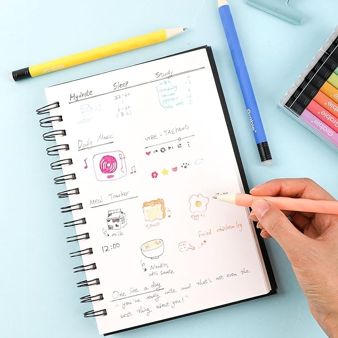 Grabie Erasable Gel Pens, 9 Colors Erasable Pens, Make Mistakes Disappear Colored Pens, Assorted Color Inks for Drawing Writing Planner,Gel Pens for Coloring