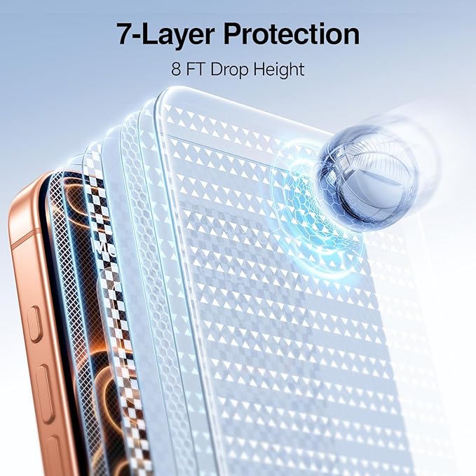 SMARTDEVIL 2 Pack Screen Protector for iPhone 17 Pro, Bubble-and-Dust-Free Box, HD Tempered Glass, Military Grade Shatterproof & Ultra Durable, Easy Installation