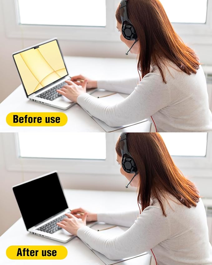 F FORITO Magnetic Laptop Privacy Screen 15.6 inch 16:9, 360° Anti Peeping Removable Anti Glare Blue Light Filter Compatible with All 15.6” 16:9 Laptops Portable Monitors