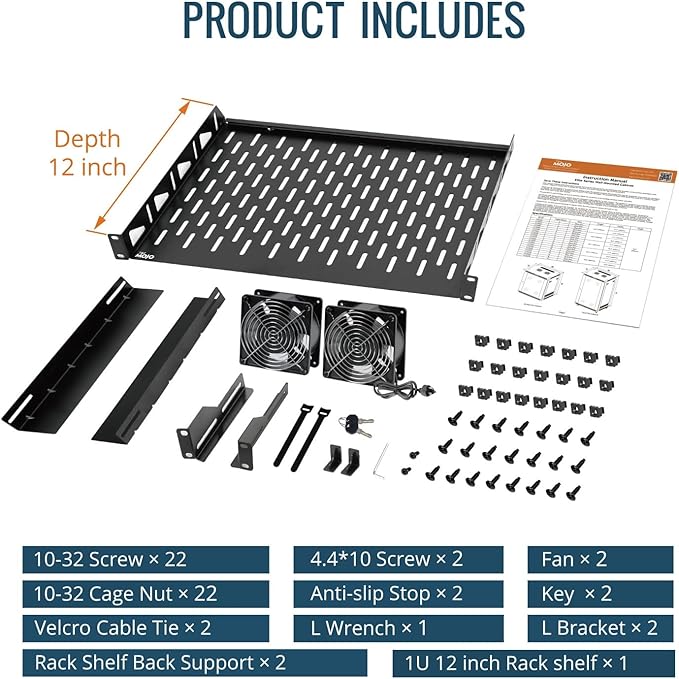 Tecmojo 6U Wall Mount Rack Cabinet, Heavy-Duty 176 Lbs High Load Capacity, 19” Enclosed Server Network Rack with Glass Door, 23.6” Deep – Elite Collection